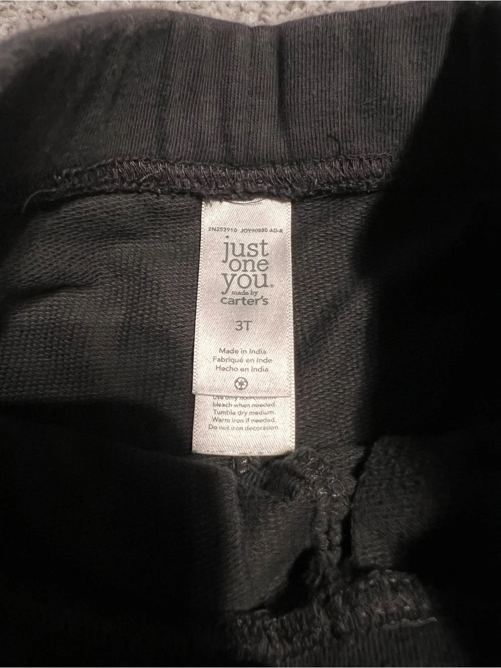 Carter's Black Kids Jogger Pants with Cuffed Ankles